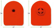Бирка ушная MF P/P 27x34 TMP, красная